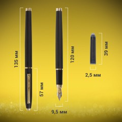 Ручка подарочная перьевая BRAUBERG "Brioso", СИНЯЯ, корпус черный с золотистыми деталями, 143467 Ручка подарочная перьевая BRAUBERG "Brioso", СИНЯЯ, корпус черный с золотистыми деталями, 143467 - фото 15