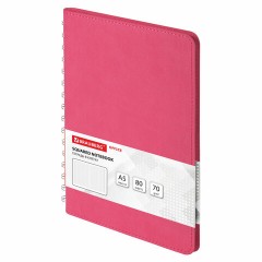 Бизнес-тетрадь на гребне А5 148x218 мм, BRAUBERG "Office PRO", под кожу, клетка, 80 л., розовая, 111042 - фото 2