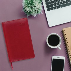 Ежедневник датированный 2026, А5, 138x213 мм, BRAUBERG "Rainbow", под кожу, красный, 117077 - фото 5