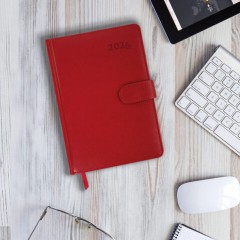 Ежедневник датированный 2026 А5 148х218 мм, GALANT "Ritter", под кожу, красный, 117489 - фото 5