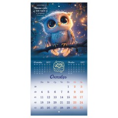Календарь настенный перекидной 2027 г., BRAUBERG, 12 листов, 21,4х42,8 см, МИНИ, "Magic animals", 118431 - фото 13