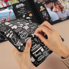 Фотоальбом 22х30 см, 24 черных листа, уголки, стикеры, ручка, клей, BRAUBERG Black Line, 880653 Фотоальбом 22х30 см, 24 черных листа, уголки, стикеры, ручка, клей, BRAUBERG Black Line, 880653 - фото 6