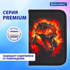 Пенал BRAUBERG с наполнением, 1 отделение, 1 откидная планка, 24 предмета, 21х14 см, "Fire dino", 273535 - фото 11