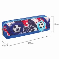 Пенал ЮНЛАНДИЯ, 1 отделение, полиэстер, "Football", синий, 19х4х6 см, 270270 - фото 9
