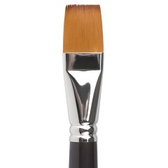 Кисть художественная профессиональная BRAUBERG ART CLASSIC, синтетика мягкая под колонок, плоская, № 24, короткая ручка, 200707 - фото 3