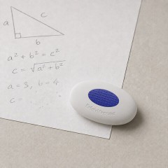 Ластик ERICH KRAUSE "SmartWay Mini Oval", 41х29х9 мм, белый, овальный, пластиковый держатель, 45533 - фото 3