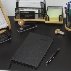 Ежедневник датированный 2026 А5 138x213 мм, BRAUBERG "Stylish", под кожу, гибкий, черный, 117097 - фото 5