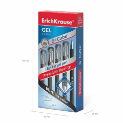Ручка гелевая ERICH KRAUSE "G-cube", ЧЕРНАЯ, корпус черный, игольчатый узел 0,5 мм, линия письма 0,4 мм, 46447 - фото 4