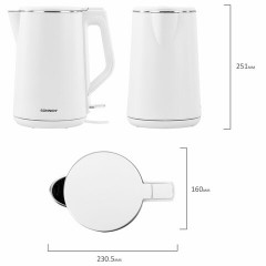 Чайник электрический с двойными стенками SONNEN KT-4103, 1,5 л, 2200 Вт, белый, 456376 Чайник электрический с двойными стенками SONNEN KT-4103, 1,5 л, 2200 Вт, белый, 456376 - фото 13