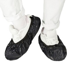 Бахилы двойные, КОМПЛЕКТ 500 шт. (250 пар), STRONG, 39х14 см, 100 мкм, 10 г, черные, ELEGREEN, ЭГЦЧ-100/Н20 - фото 2