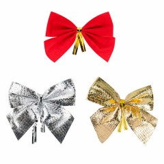 Украшение ёлочное "Бантики", НАБОР 36 шт. (3 цвета по 12 шт.), 5x5 см, ЗОЛОТАЯ СКАЗКА, 592152 - фото 4