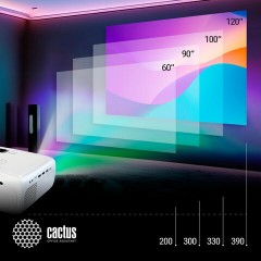 Проектор CACTUS CS-PRM.07WT.WUXGA, LCD, 1920x1080, 16:9, 3200 лм, 1500:1, 1,16 кг - фото 2