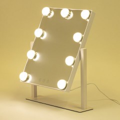 Зеркало для макияжа гримерное с подсветкой, 9 LED-ламп, 3 режима свечения, размер 25х30 см, работа от сети 220 V, цвет белый, BRABIX, 609335 - фото 7