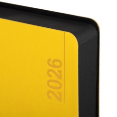 Ежедневник датированный 2026 А5 138x213 мм, BRAUBERG "Metropolis Mix", под кожу, гибкий, желтый, 117441 - фото 3