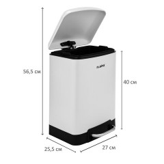 Ведро мусорное с педалью 12 л, крышка с доводчиком, белое матовое, металл, LAIMA ULTRA, 701566 - фото 7