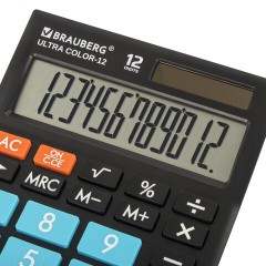 Калькулятор настольный BRAUBERG ULTRA COLOR-12-BKBU (192x143 мм), 12 разрядов, двойное питание, ЧЕРНО-ГОЛУБОЙ, 250497 Калькулятор настольный BRAUBERG ULTRA COLOR-12-BKBU (192x143 мм), 12 разрядов, двойное питание, ЧЕРНО-ГОЛУБОЙ, 250497 - фото 4