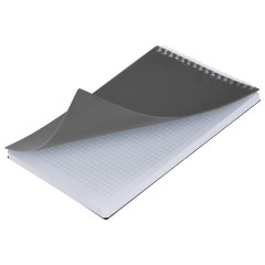 Блокнот А5, 80 л., силиконовый гребень, обложка пластик, клетка, BRAUBERG, серый, 117562 - фото 3