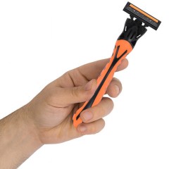 Бритвенный станок многоразовый мужcкой, 3 лезвия, 11 кассет, оранжевый, X-ONE (ИКС-УАН), 700023 - фото 5