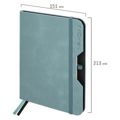 Ежедневник датированный 2027, А5, 151х213 мм, BRAUBERG "Note", под кожу, держатель для ручки, серо-голубой, 118089 - фото 2