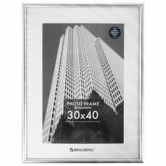 Рамка 30х40 см небьющаяся, багет 12 мм, пластик, BRAUBERG "Original", серебристая, 391232 - фото 8