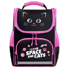 Ранец ПИФАГОР BASIC, 1 отделение, 3 кармана, эргономичная спинка, "Dark kitten", 35х28х18 см, 273134 Ранец ПИФАГОР BASIC, 1 отделение, 3 кармана, эргономичная спинка, "Dark kitten", 35х28х18 см, 273134 - фото 2