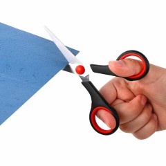 Ножницы BRAUBERG SOFT GRIP НАБОР 5 штук (140, 170, 190, 220, 240 мм), эргономичные черно-красные ручки, ВЫГОДНАЯ УПАКОВКА, 238410 - фото 10