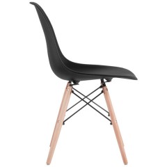 Стулья BRABIX "Eames CF-010", КОМПЛЕКТ 4 шт., пластик черный, опоры дерево/металл, 532631, 2033A - фото 3