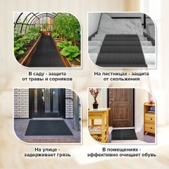 Коврик ДОРОЖКА 0,9х10 м, "ТРАВКА" ГРАФИТ пластиковый грязезащитный, щетина 10 мм, LAIMA EXPERT, 701069 Коврик ДОРОЖКА 0,9х10 м, "ТРАВКА" ГРАФИТ пластиковый грязезащитный, щетина 10 мм, LAIMA EXPERT, 701069 - фото 11