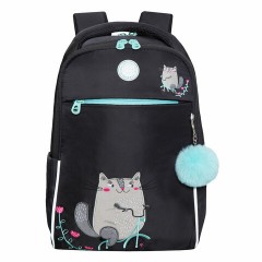 Рюкзак GRIZZLY школьный, анатомическая спинка, отделение для ноутбука до 13", для девочек, "HAPPY CAT", 39х28х12,5 см, RG-367-3/3 Рюкзак GRIZZLY школьный, анатомическая спинка, отделение для ноутбука до 13", для девочек, "HAPPY CAT", 39х28х12,5 см, RG-367-3/3 - фото 2