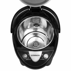 Термопот SONNEN TP-38, 4 л, 900 Вт, 1 температурный режим, 3 режима подачи воды, сталь, черный/серебро, 456710 Термопот SONNEN TP-38, 4 л, 900 Вт, 1 температурный режим, 3 режима подачи воды, сталь, черный/серебро, 456710 - фото 5