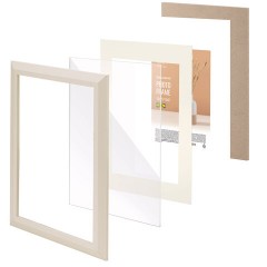 Рамка 21х30 см с паспарту 13х18 см, небьющаяся, аналог IKEA, багет 26 мм, МДФ, BRAUBERG "Zool", цвет слоновая кость, 391376 Рамка 21х30 см с паспарту 13х18 см, небьющаяся, аналог IKEA, багет 26 мм, МДФ, BRAUBERG "Zool", цвет слоновая кость, 391376 - фото 5