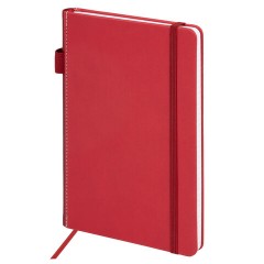 Блокнот А5 135x212 мм BRAUBERG "Edge", под кожу, резинка, держатель, 80 л., клетка, красный, 117147 - фото 2