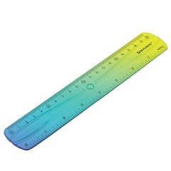 Линейка 20 см гибкая BRAUBERG GRADE, пластиковая, зелено-синий градиент, европодвес, 210908 - фото 4
