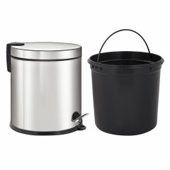 Ведро мусорное с педалью 20 литров "Classic Plus", ЗЕРКАЛЬНОЕ, нержавеющая сталь, со съемным внутренним ведром, LAIMA, ТУРЦИЯ, 608114 - фото 5