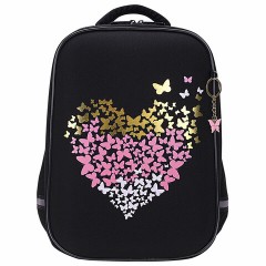 Ранец BRAUBERG LIGHT, 1 отделение, с брелоком, "Shining heart", фольгированная печать, 36х26х13 см, 272029 - фото 2