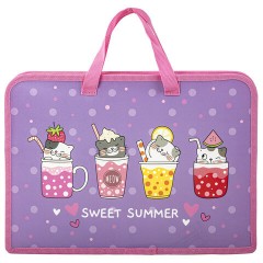 Папка на молнии с ручками ЮНЛАНДИЯ А4, 1 отделение, пластик, ширина 45 мм, "Sweet", 270947 Папка на молнии с ручками ЮНЛАНДИЯ А4, 1 отделение, пластик, ширина 45 мм, "Sweet", 270947 - фото 3