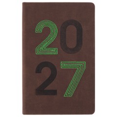 Ежедневник датированный 2027, А5, 138х213 мм, BRAUBERG "Scripted", под кожу, вышивка, коричневый, 118002 - фото 5