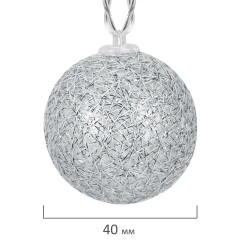 Электрогирлянда-нить комнатная 1,8 м, 16 LED, с насадками, вид: "Шарики", серебро, тёплый белый, на батарейках, ЗОЛОТАЯ СКАЗКА, 592559 - фото 5