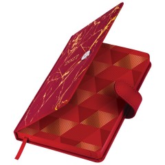 Ежедневник датированный 2027, А5, 138x213 мм, BRAUBERG "Goldy", под кожу, цветной срез, красный, 117896 - фото 4