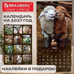 Календарь настенный перекидной 2027 г., BRAUBERG, 12 листов, 21,4х42,8 см, МИНИ, "Символ года", 118434 - фото 18