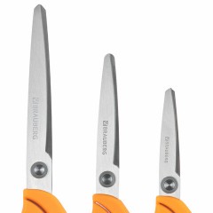 Ножницы BRAUBERG "PROFESSIONAL" 3 шт. (135, 180, 210 мм), серо-оранжевые ручки, ВЫГОДНАЯ УПАКОВКА, 272981 Ножницы BRAUBERG "PROFESSIONAL" 3 шт. (135, 180, 210 мм), серо-оранжевые ручки, ВЫГОДНАЯ УПАКОВКА, 272981 - фото 4