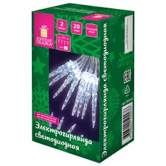 Электрогирлянда-нить комнатная 2 м, 20 LED, с насадками, вид: "Сосульки", холодный белый, на батарейках, ЗОЛОТАЯ СКАЗКА, 592561 - фото 9