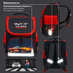 Ранец ПИФАГОР BASIC, 1 отделение, 3 кармана, эргономичная спинка, "Cool wheels", 35х28х18 см, 272045 Ранец ПИФАГОР BASIC, 1 отделение, 3 кармана, эргономичная спинка, "Cool wheels", 35х28х18 см, 272045 - фото 16