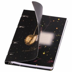 Тетрадь на кольцах А5 160х212 мм, 120 листов, картон, фольга, клетка, BRAUBERG, "Black&Gold", 404735 - фото 4