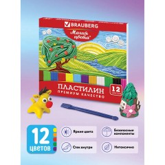 Пластилин классический BRAUBERG "МАГИЯ ЦВЕТА", 12 цветов, 240 г, со стеком, высшее качество, картонная упаковка, 103357 - фото 6