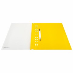 Скоросшиватель пластиковый с перфорацией BRAUBERG EXTRA, А4, 140/180 мкм, желтый, 272899 - фото 3