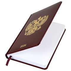 Ежедневник датированный 2026 А5 138х213 мм, BRAUBERG "State", под кожу, коричневый, 117417 - фото 3