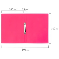 Папка на 2 кольцах А4 BRAUBERG PIXEL, 25 мм, маджента, до 170 листов, 0,5 мм, 273036 - фото 8