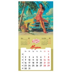 Календарь настенный перекидной 2027 г., BRAUBERG, 12 листов, 28,5х57 см, "Pin up", 118421