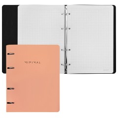 Тетрадь на кольцах А5, 175х215 мм, 120 л., под кожу, BRAUBERG VISTA, "Minimal", персиковый, 405214 - фото 7